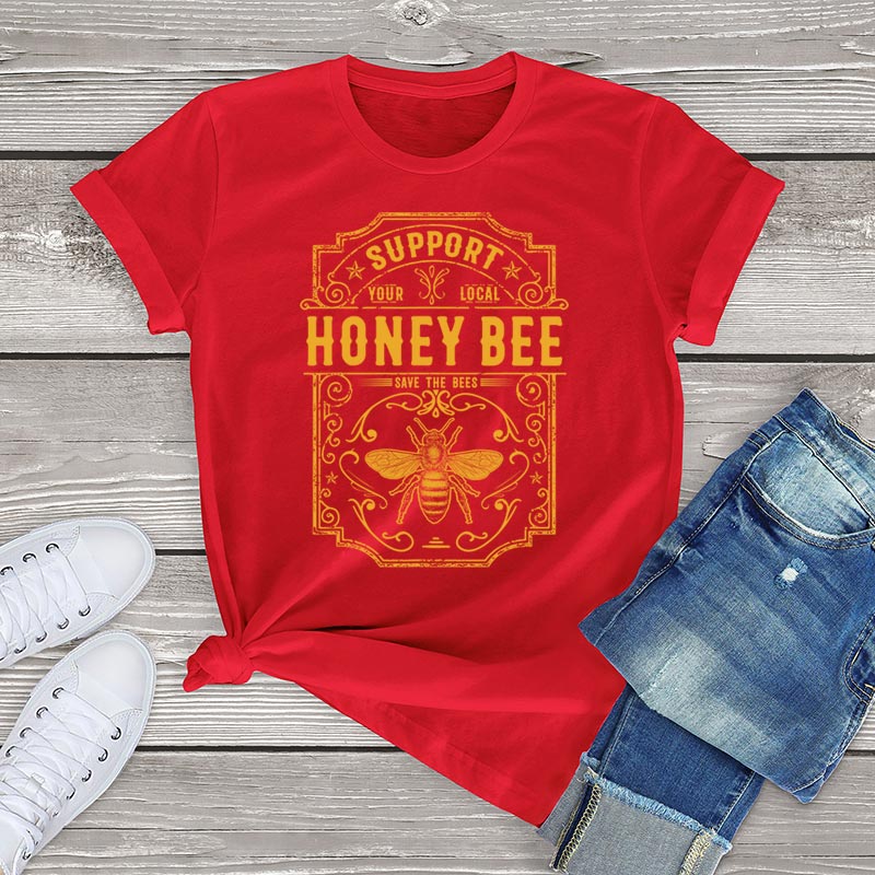 Women Honey Bee T Shirt Clothing Summer Graphic Vintage Unisex