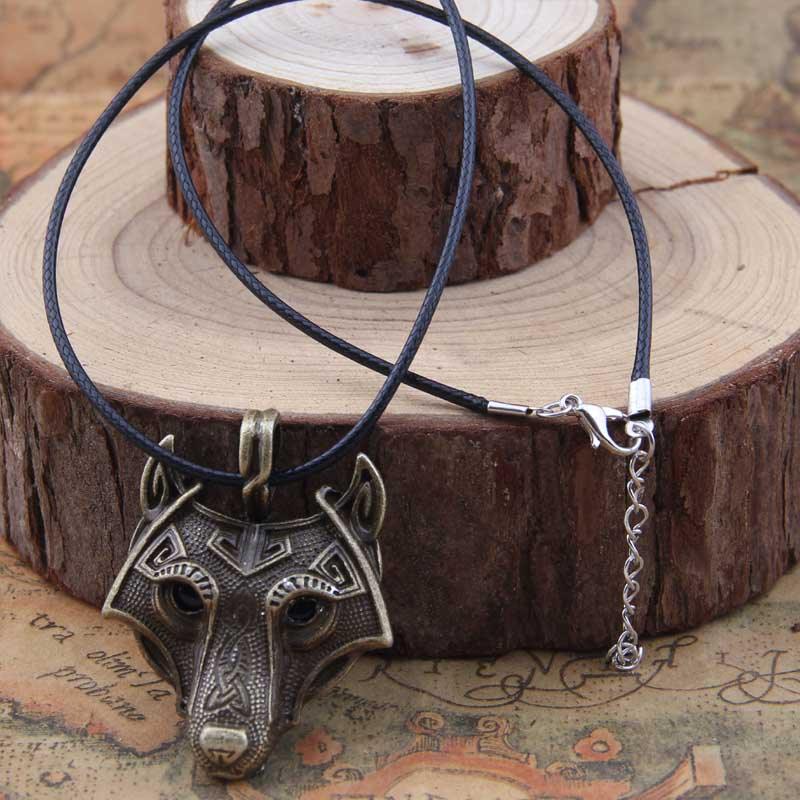 Vikings Norse Wolf Head Necklace Animal Jewelry - Animal Amity