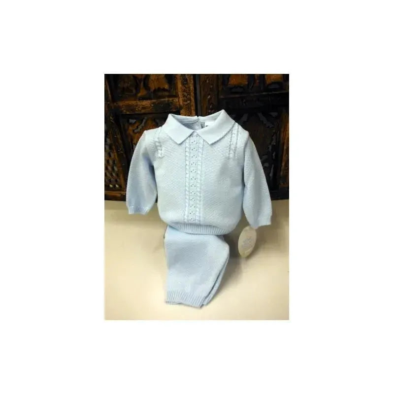 Will' Beth 2-Piece Blue Cable Knit Boys Set