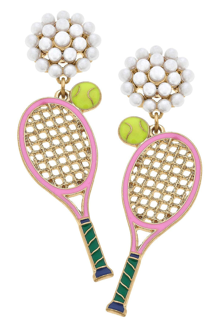 Wilson Tennis Racket Enamel Earrings