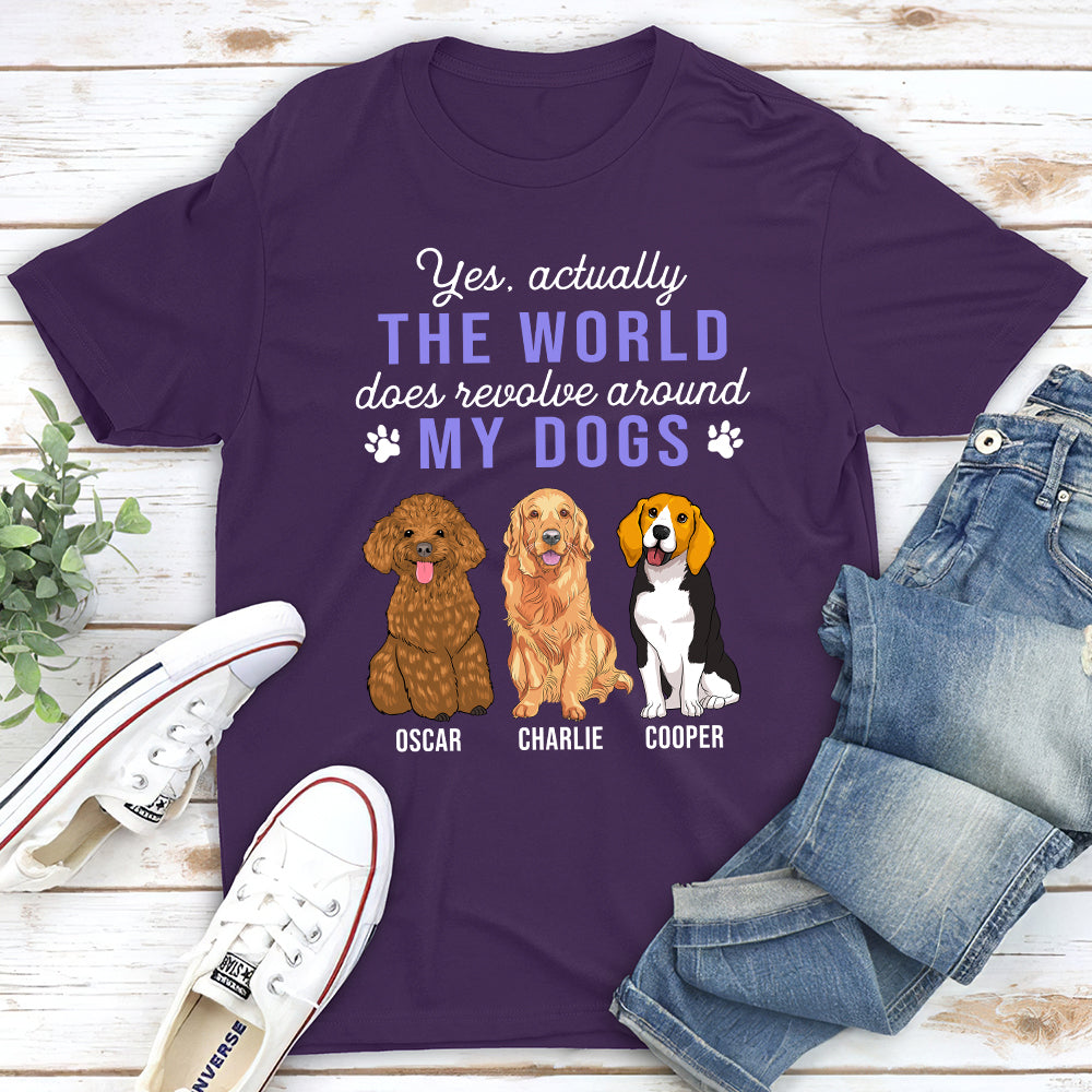 World Revolves Around My Dog - Personalized Custom Premium T-shirt