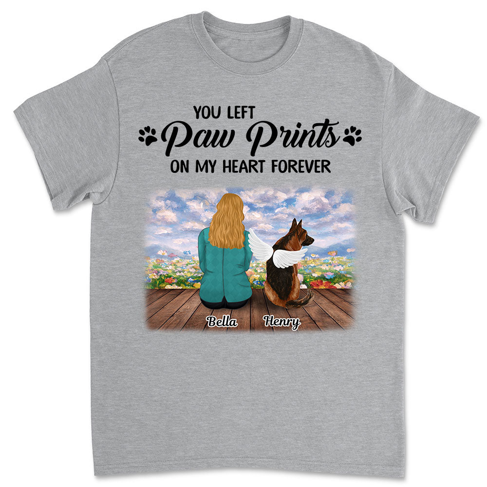Your Paw Prints On My Heart - Personalized Custom Unisex T-shirt