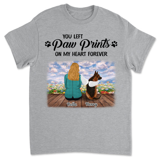 Your Paw Prints On My Heart - Personalized Custom Unisex T-shirt