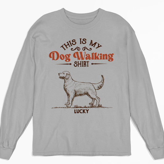 Vintage Dog Walking Shirt - Personalized Custom Long Sleeve T-shirt