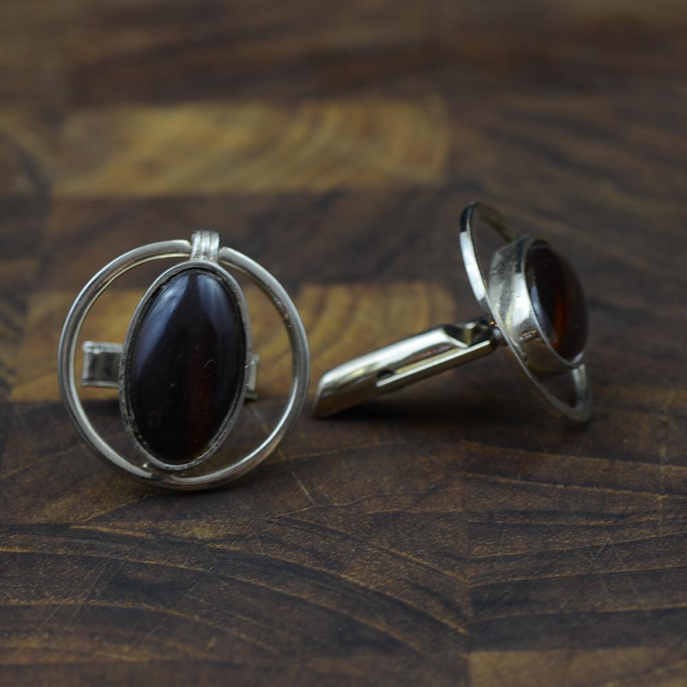 Vintage Faux Tigereye Cufflinks by Swank