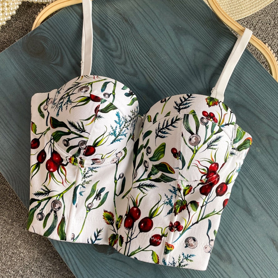 Womens Tube Streetwear Cow Print Tank Camis