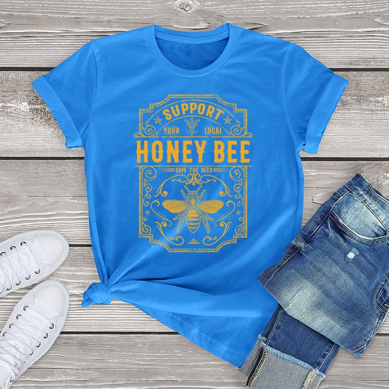 Women Honey Bee T Shirt Clothing Summer Graphic Vintage Unisex