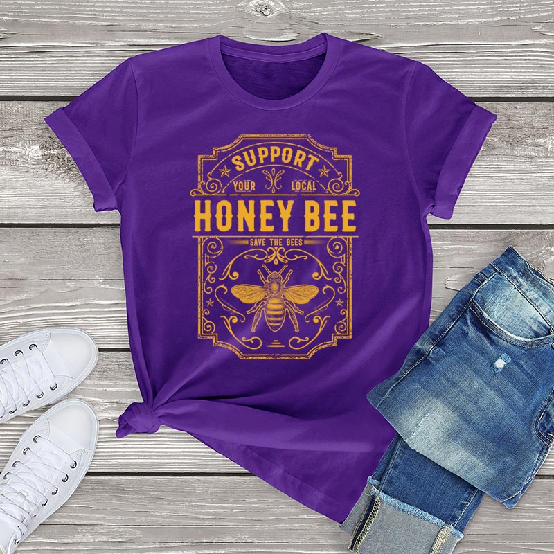 Women Honey Bee T Shirt Clothing Summer Graphic Vintage Unisex