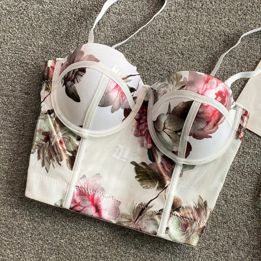 Womens Tube Streetwear Cow Print Tank Camis