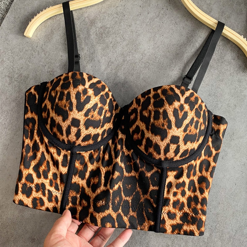 Womens Tube Streetwear Cow Print Tank Camis