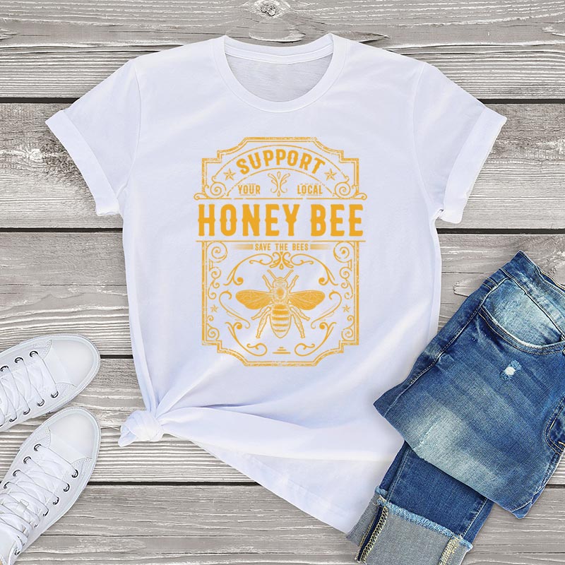 Women Honey Bee T Shirt Clothing Summer Graphic Vintage Unisex