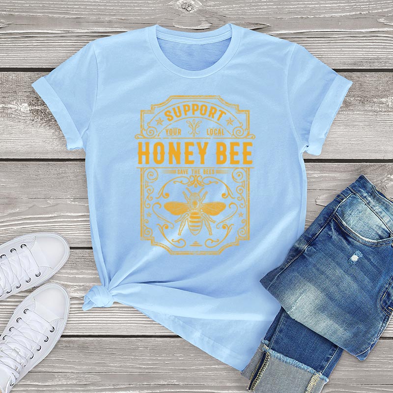 Women Honey Bee T Shirt Clothing Summer Graphic Vintage Unisex