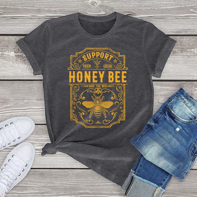 Women Honey Bee T Shirt Clothing Summer Graphic Vintage Unisex
