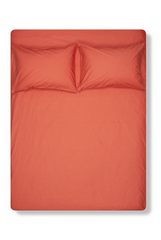 "Lobster Red" Pima Cotton Percale Bedding-Percale Bedding-ZigZagZurich