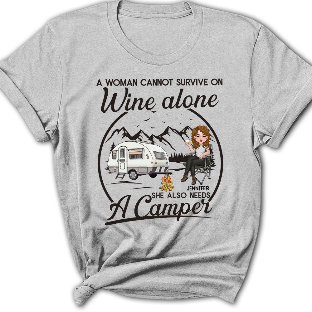 Wine Alone - Personalized Custom Women's T-shirt