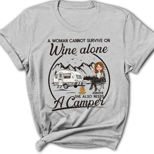 Wine Alone - Personalized Custom Women's T-shirt