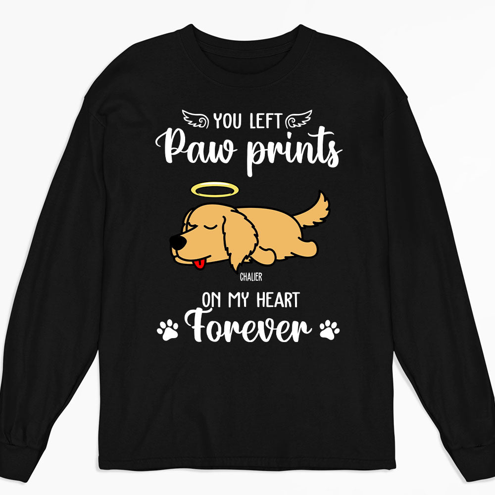You Left Paw Prints - Personalized Custom Long Sleeve T-shirt