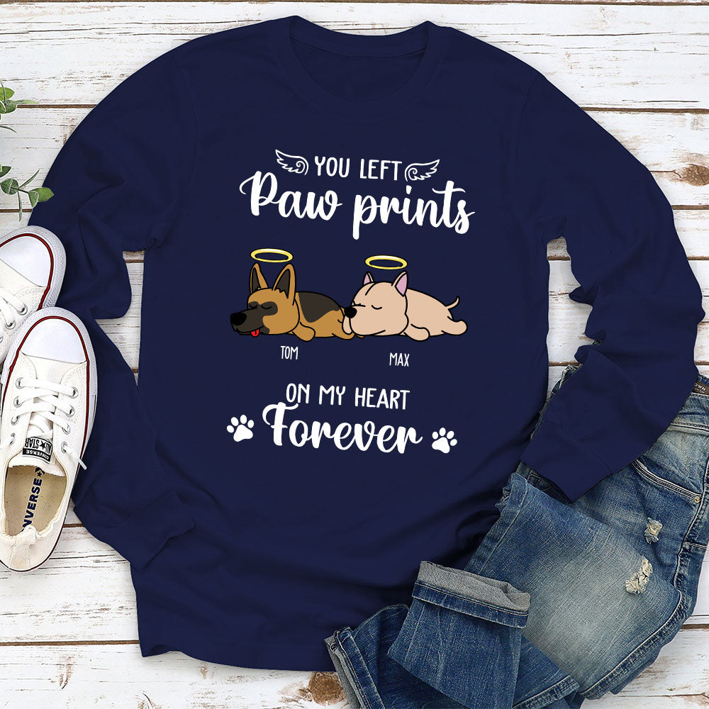 You Left Paw Prints - Personalized Custom Long Sleeve T-shirt