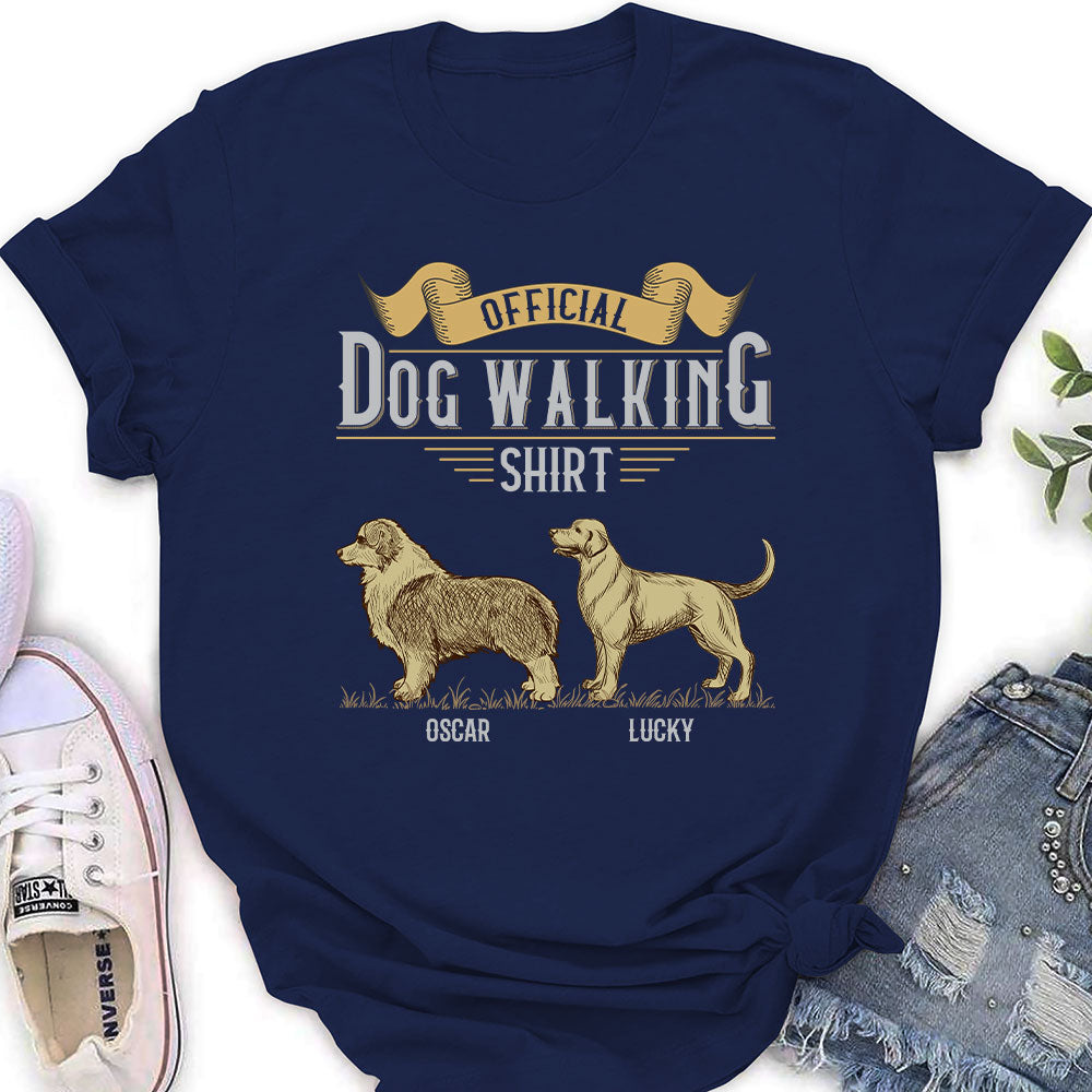 Vintage Dog Walking - Personalized Custom Women's T-shirt