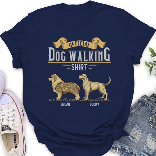 Vintage Dog Walking - Personalized Custom Women's T-shirt