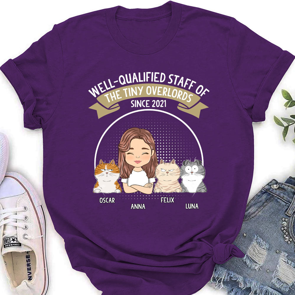 Well Qualified Cat Staff - Personalized Custom Women's T-shirt