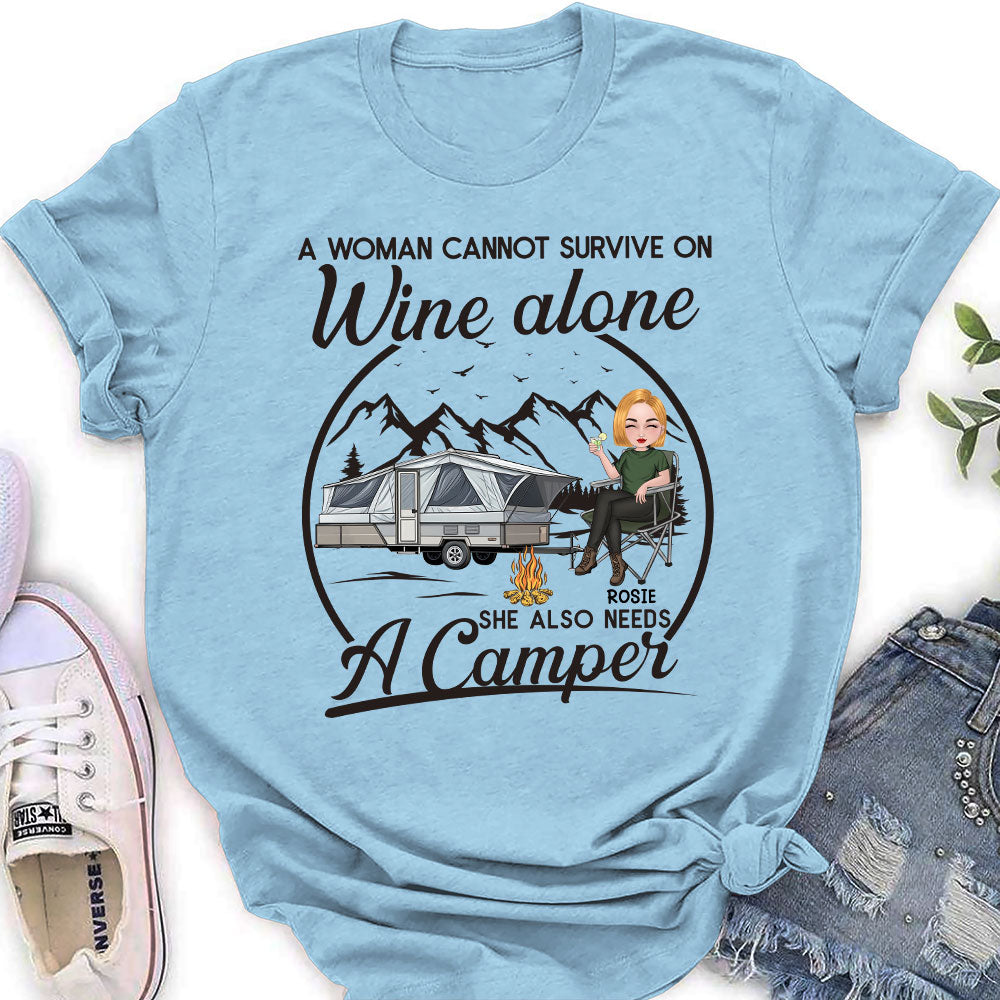 Wine Alone - Personalized Custom Women's T-shirt