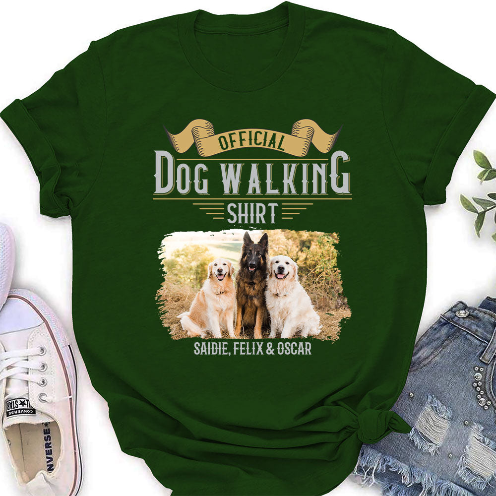 Vintage Dog Walking - Personalized Custom Women's T-shirt