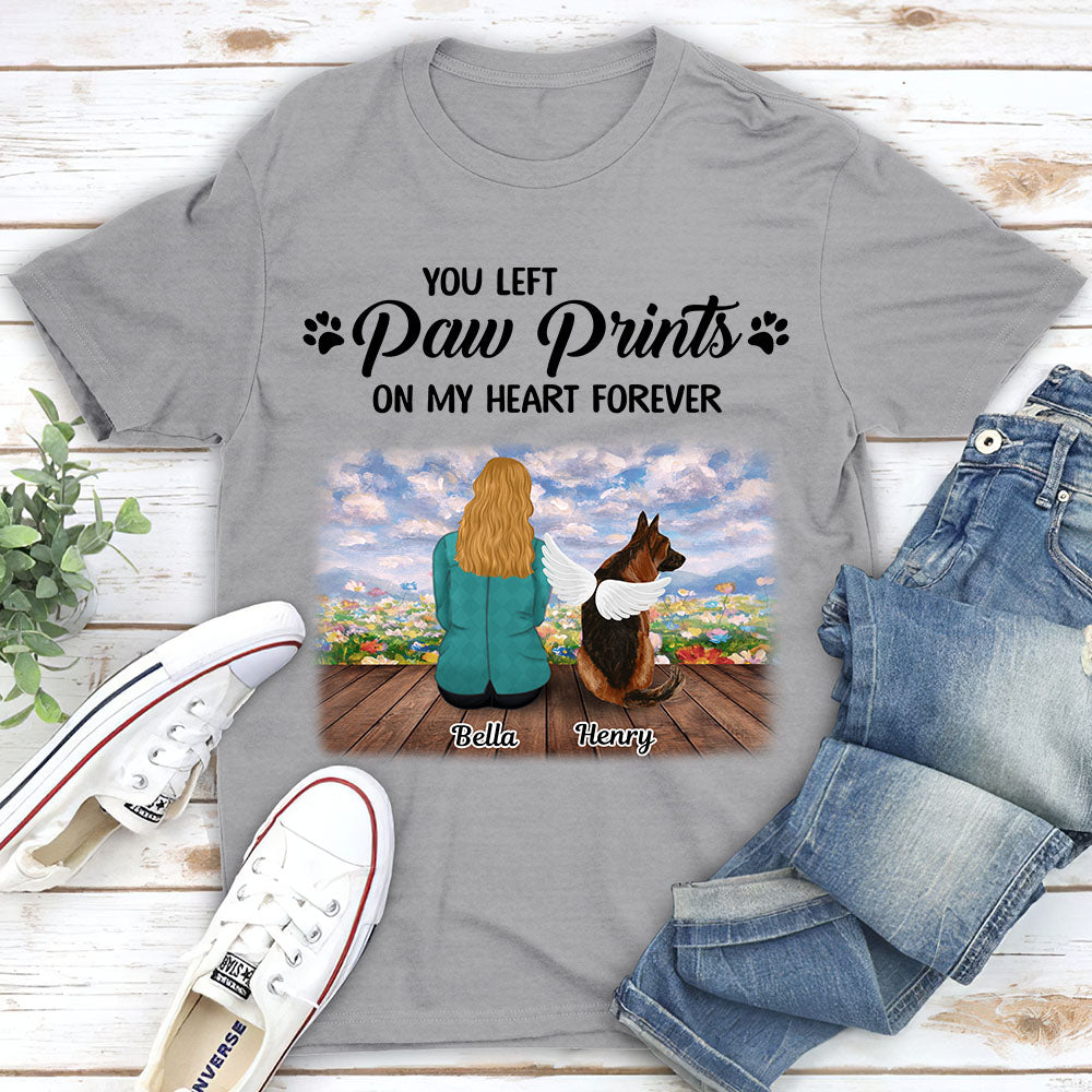 Your Paw Prints On My Heart - Personalized Custom Unisex T-shirt