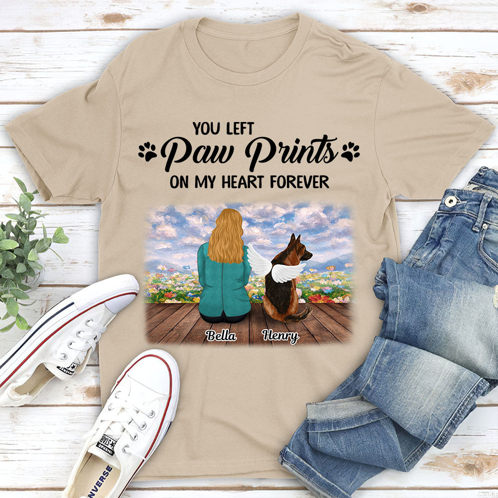 Your Paw Prints On My Heart - Personalized Custom Unisex T-shirt
