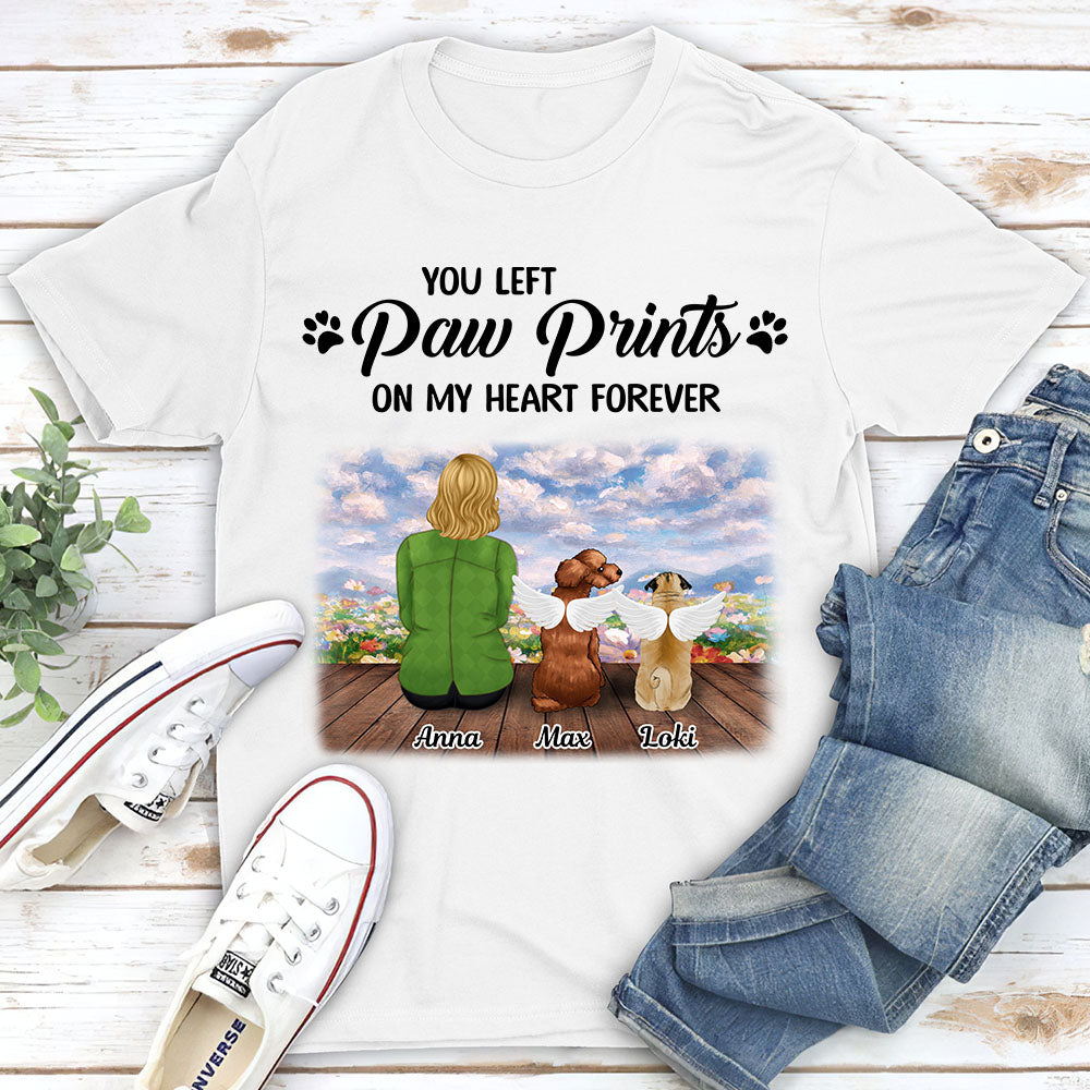 Your Paw Prints On My Heart - Personalized Custom Unisex T-shirt