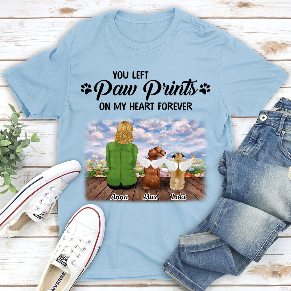 Your Paw Prints On My Heart - Personalized Custom Unisex T-shirt