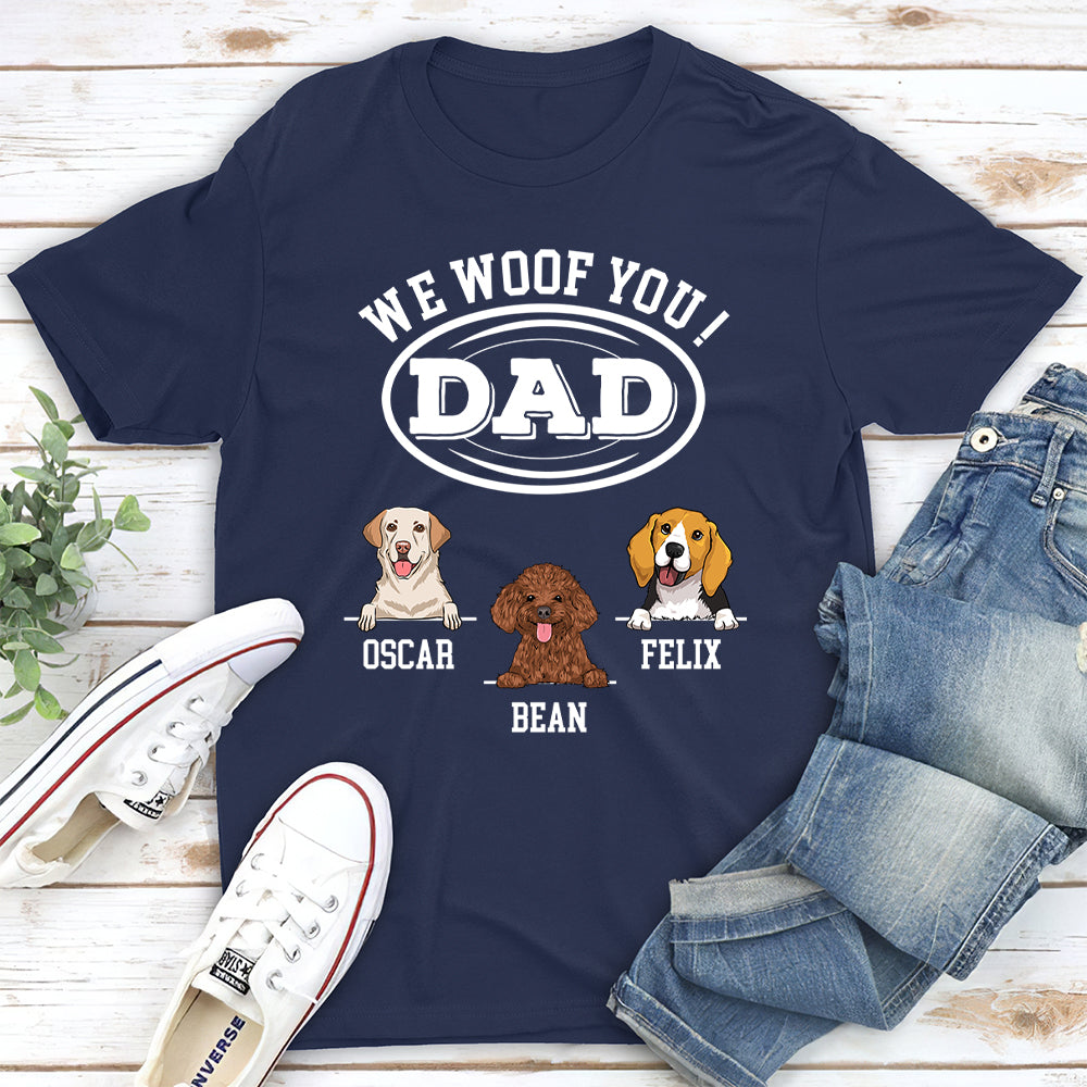 Woof You, Dad - Personalized Custom Premium T-shirt