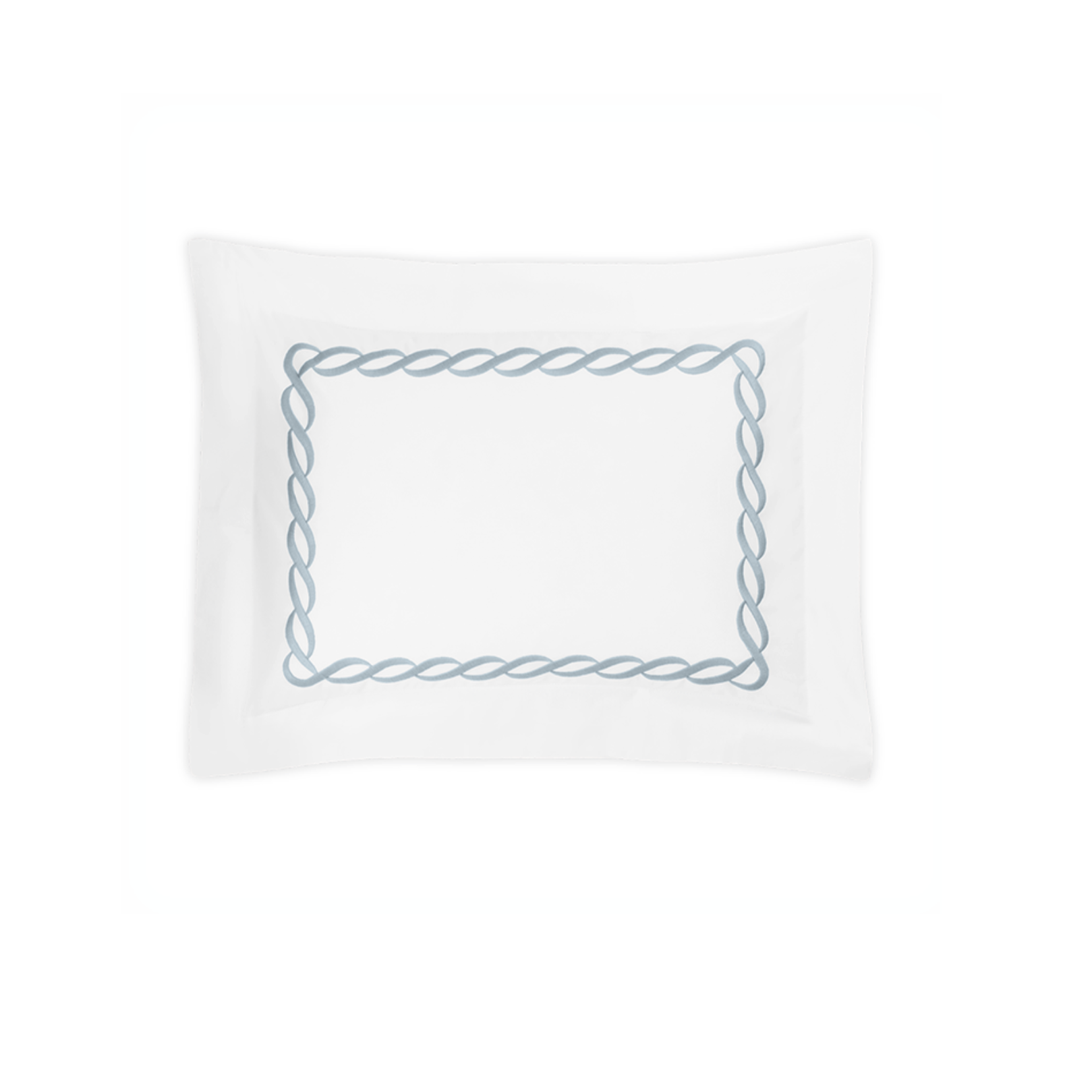 Silo of a Boudoir Sham Matouk Classic Chain Bedding Hazy Blue Color