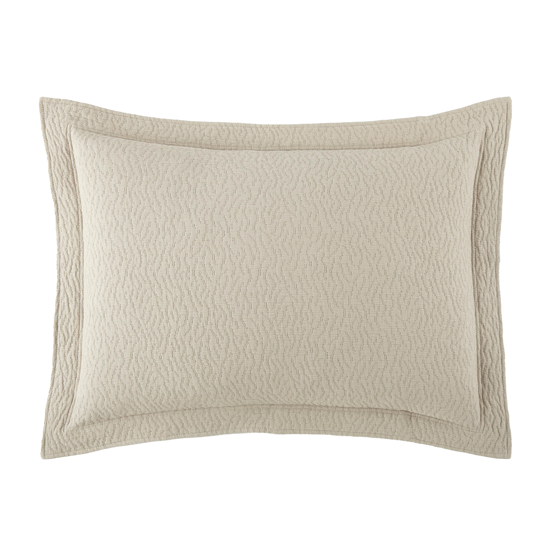 Sham of Peacock Alley Mia Stonewashed Matelassé Bedding in Color Dune