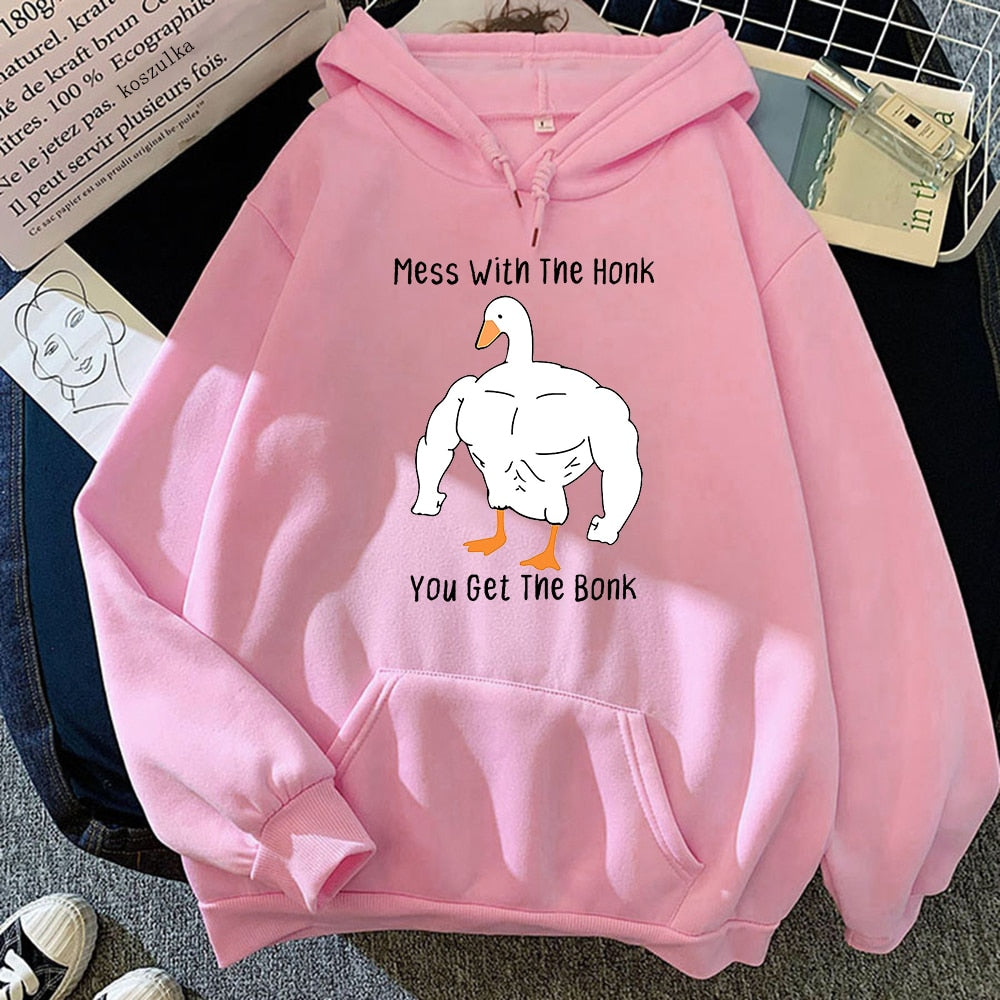 You Get Bonk Hoodies Women Graphic Funny Duck