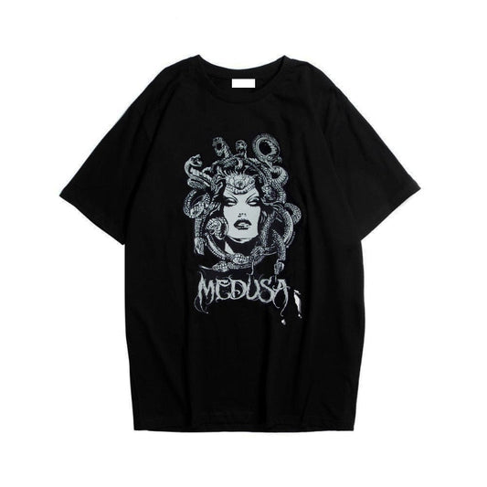 Women Snake Head Monster Medusa Graphic T-shirt