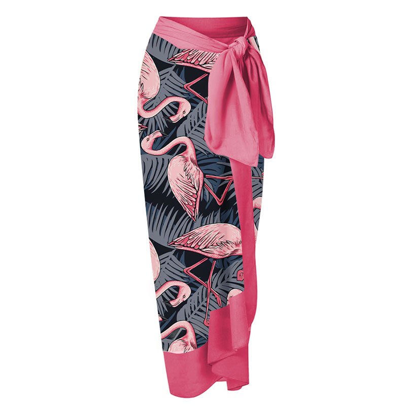 Woman Flamingo Print One Piece Swimsuit Bikini Swimwear