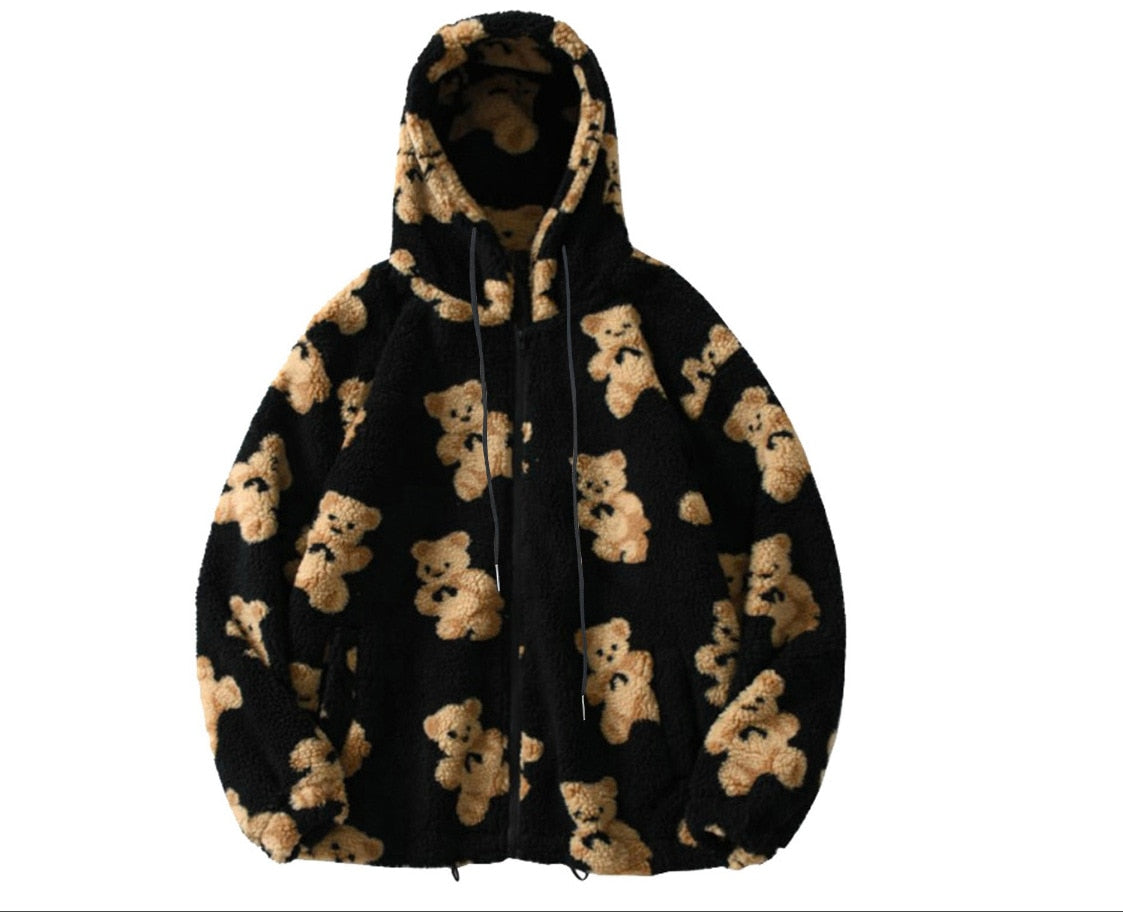 Women Zip Up Sweatshirt Teddy Bear Coat Warm Hoodies