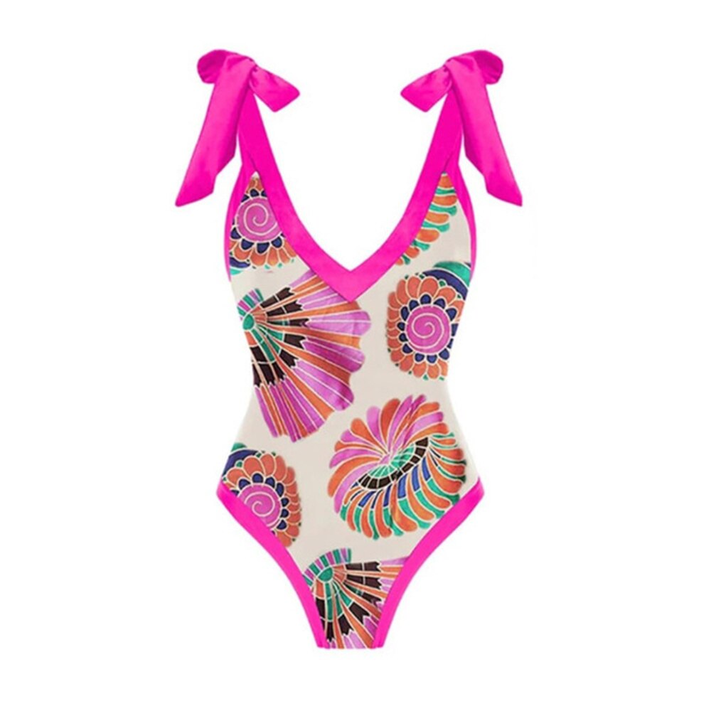 Woman Flamingo Print One Piece Swimsuit Bikini Swimwear