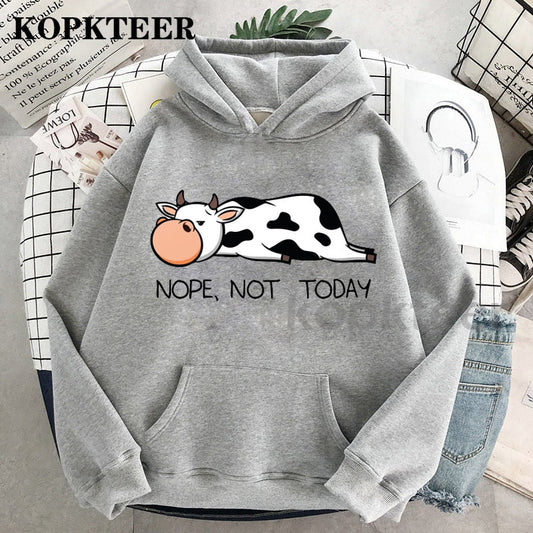 Women Sweatshirts Winter Pullovers Hoodie Cows