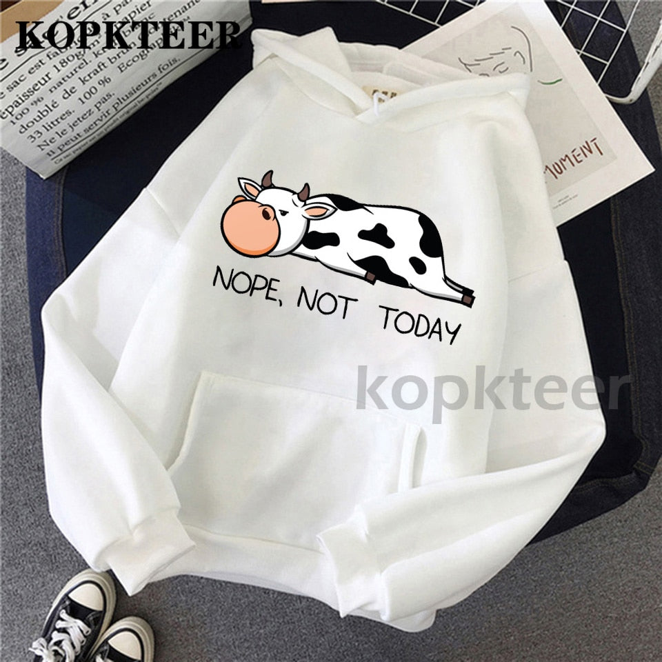 Women Sweatshirts Winter Pullovers Hoodie Cows