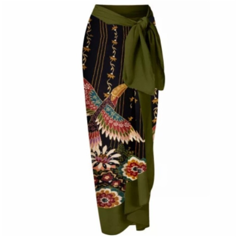 Woman Flamingo Print One Piece Swimsuit Bikini Swimwear