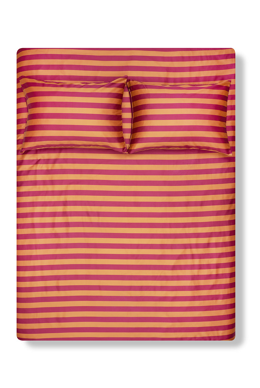 "Stripe Savvy Burnt Orange" Artist Bedding Collection by Michele Rondelli