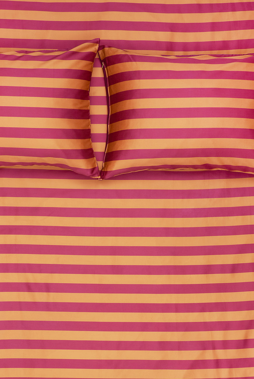 "Stripe Savvy Burnt Orange" Artist Bedding Collection by Michele Rondelli