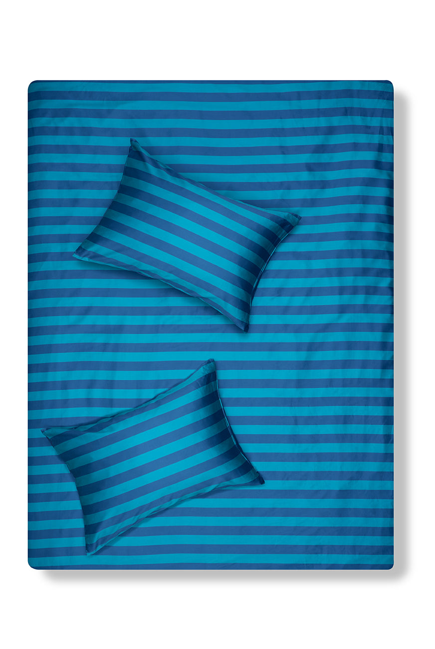 "Stripe Savvy Petrol" Artist Bedding Collection by Michele Rondelli