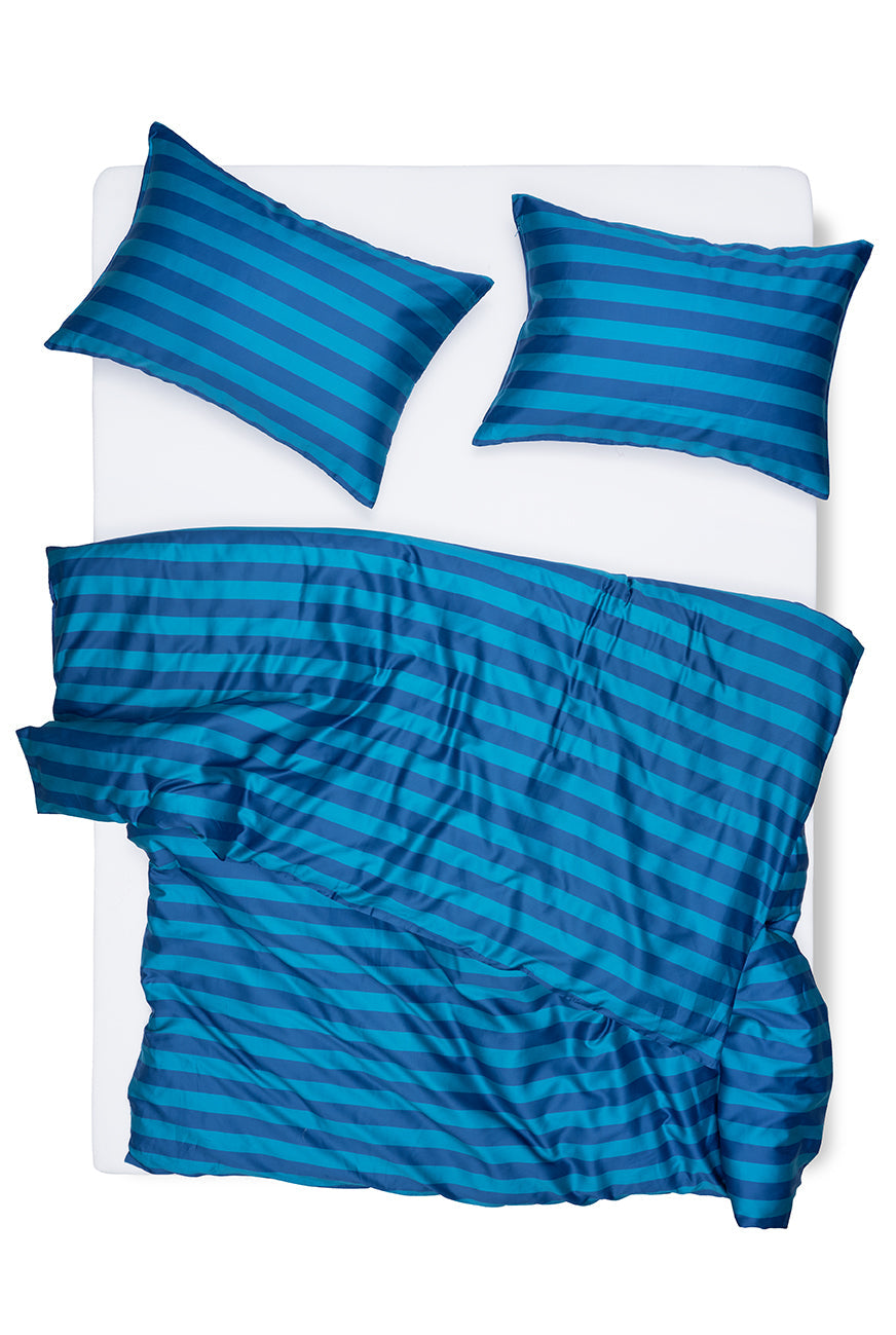 "Stripe Savvy Petrol" Artist Bedding Collection by Michele Rondelli
