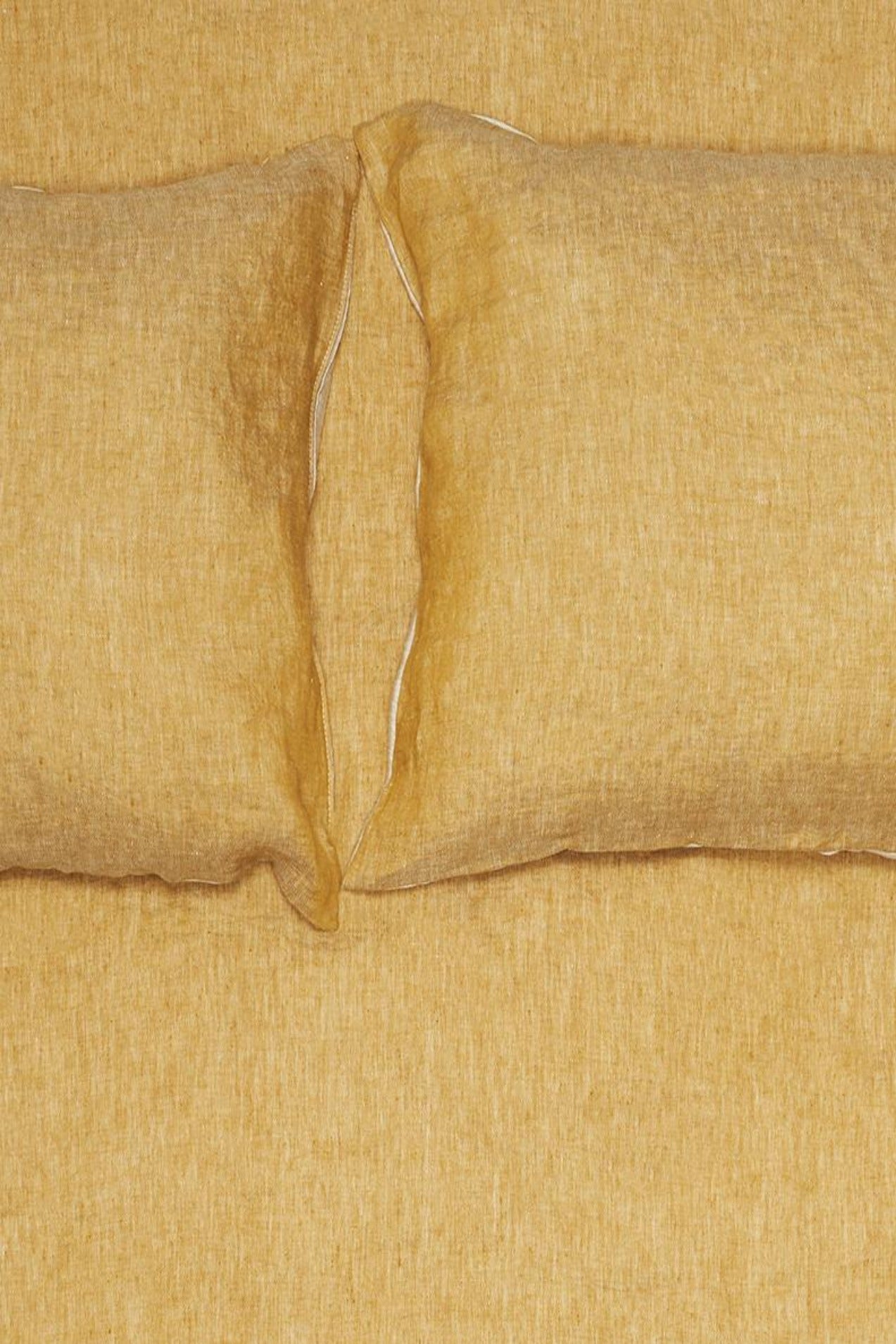 Two Tone Stonewashed Linen Bedding col. Curry-Natural Linen Bedding-leinen bettwäsche-ZigZagZurich
