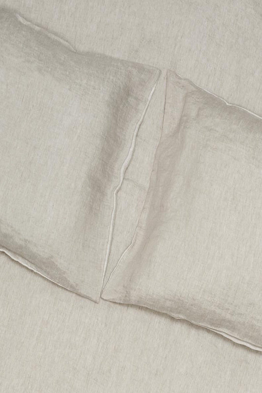 Two Tone Stonewashed Linen Bedding col. Grey-Natural Linen Bedding-leinen bettwäsche-ZigZagZurich