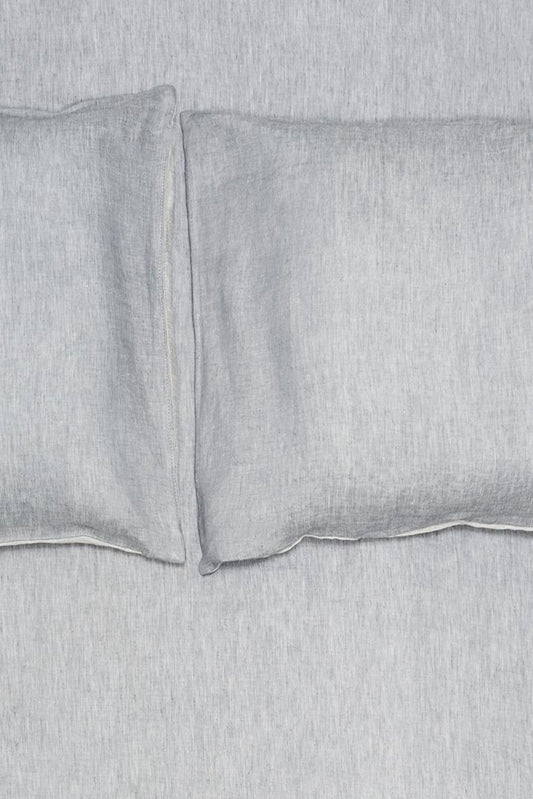 Two Tone Stonewashed Linen Bedding col. Quartz Grey-Natural Linen Bedding-leinen bettwäsche-ZigZagZurich