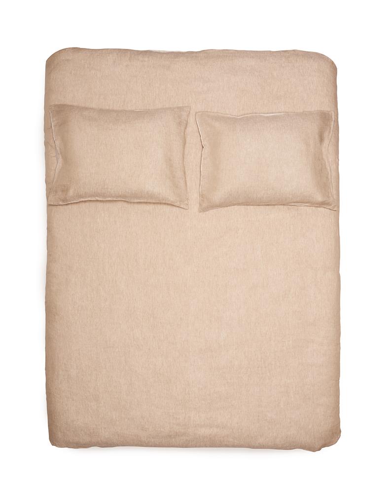 Two Tone Stonewashed Linen Bedding col. Sand